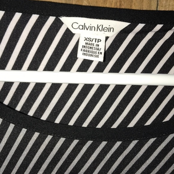 CALVIN Klein Black And White Blouse Size Xs - Picture 3 of 3